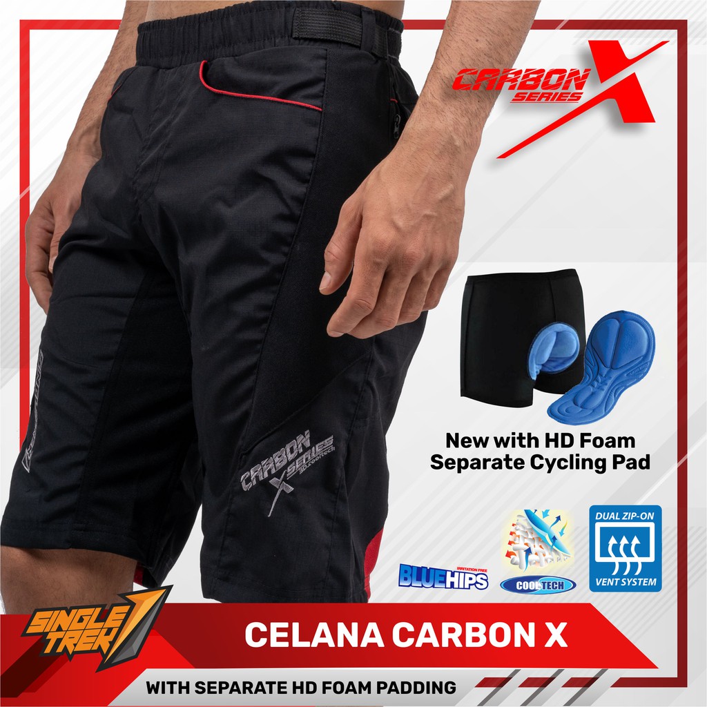 Celana Sepeda Carbon X Series 3D Pad Cooltech Singletrek