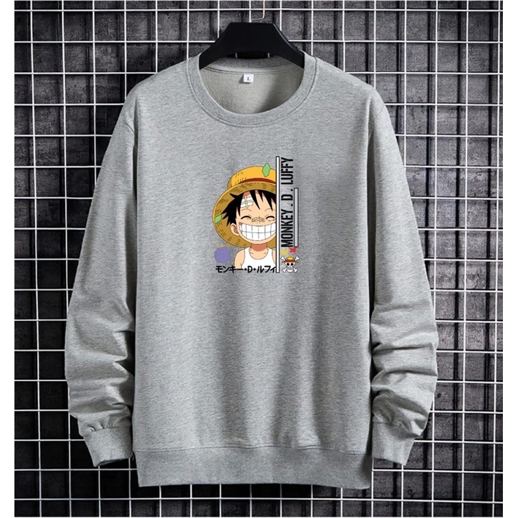 BAJU SWEATER LUFFY NYENGIR PRIA LENGAN PANJANG ATASAN COWOK SWETER PREMIUM