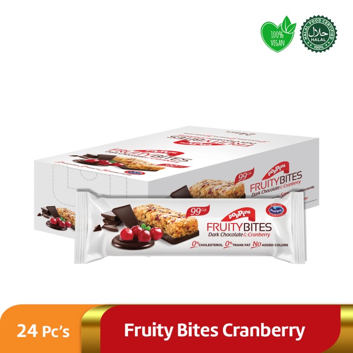 

POPPINS FRUITY BITES CRANBERRY 24PCS / COKLAT HALAL VEGAN