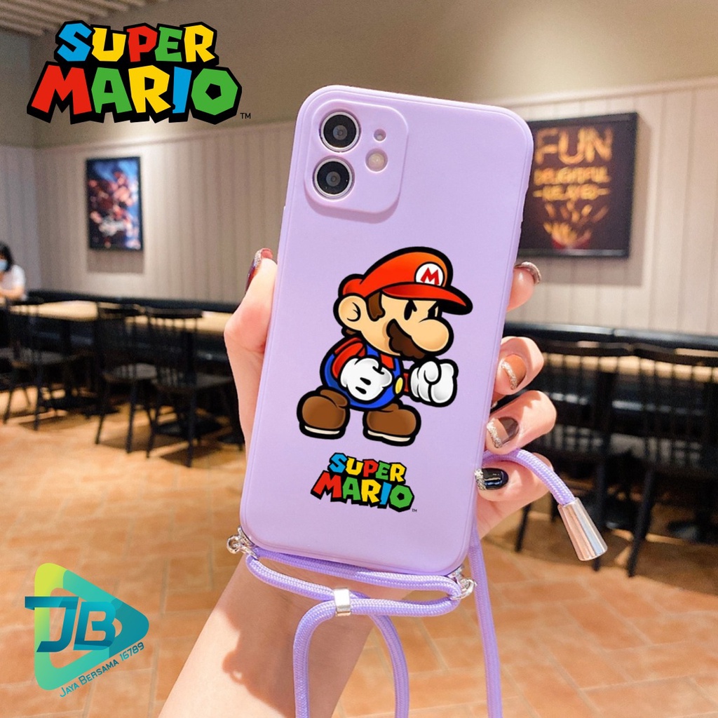 SOFTCASE SILIKON SLINGCASE TALI LANYARD STRAP PHONE MACARON PELINDUNG KAMERA SUPER MARIO OPPO VIVO SAMSUNG XIAOMI REALME IPHONE ALL TYPE JB5527