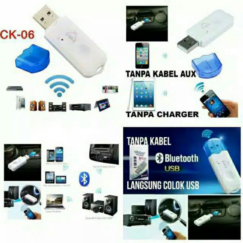 USB Bluetooth Audio Receiver With Mic / Dongle Wireless HP Ke Speaker Aktif Music Non Kabel