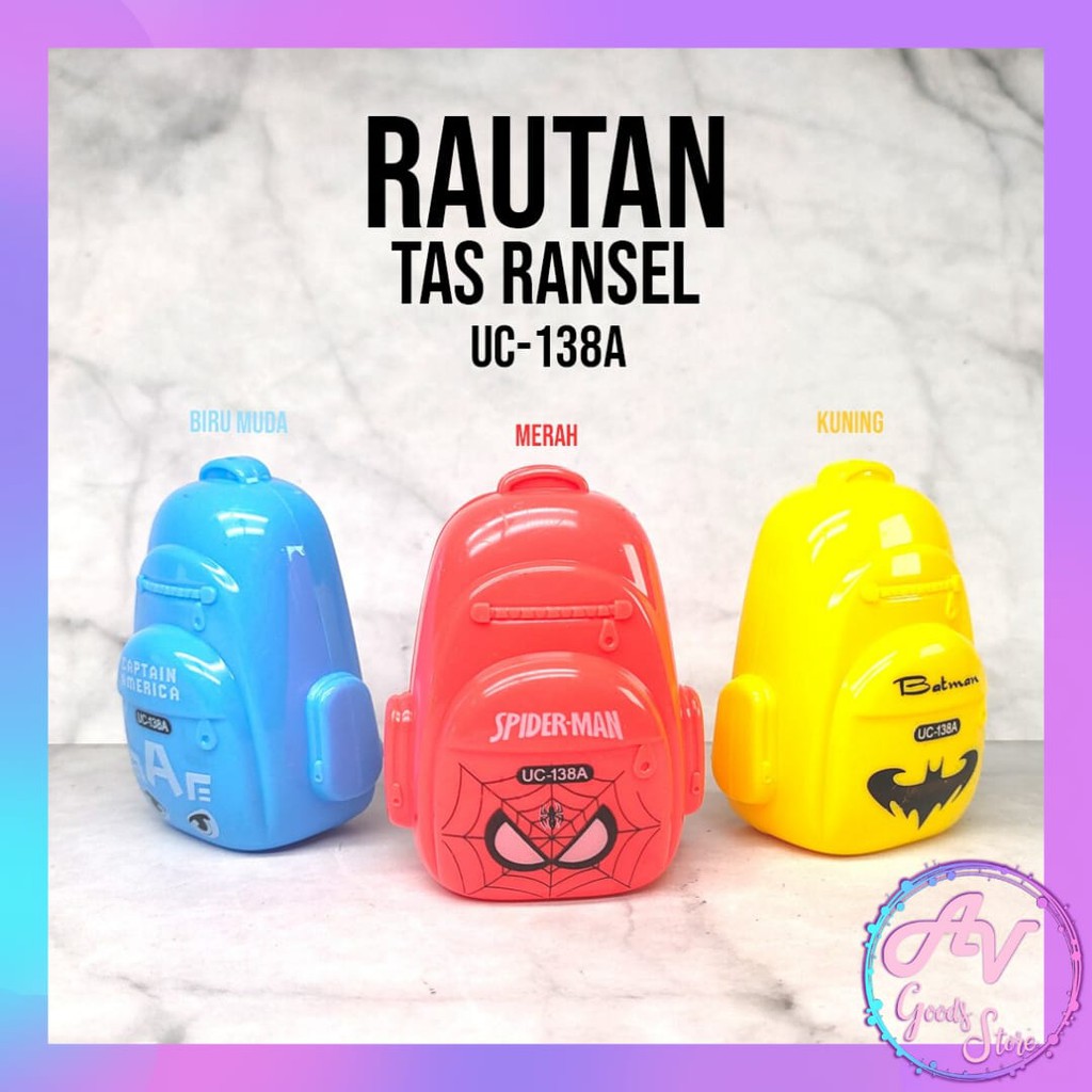 

rautan / serutan karakter / RAUTAN 2 LUBANG TAS RANSEL AVENGERS UC138A