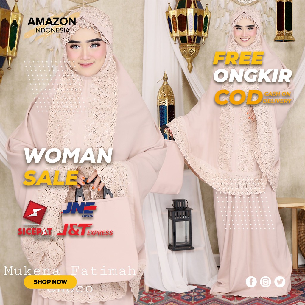 MUKENA WANITA DEWASA SATU SET WARNA CHOCO BAHAN ROSELA ORIGINAL KOMBINASI RENDA DINGIN TEBAL IMPORT