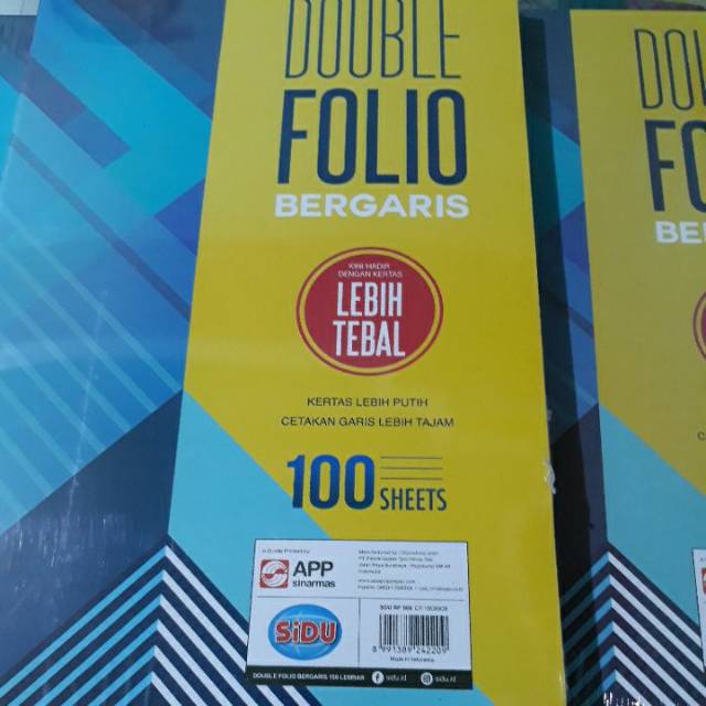 

Dobel folio bergaris SIDU/VISION 100lembar