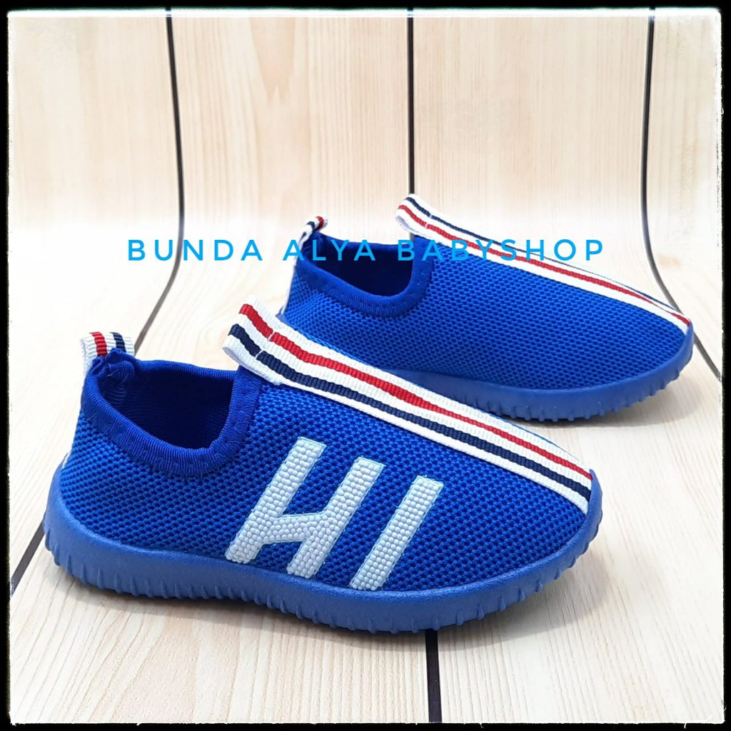 Sepatu Anak Laki Sneakers IMPORT Usia 3 4 Tahun BIRU - Sepatu Anak Lentur Size 29 - 31 Alas Karet Anti Licin