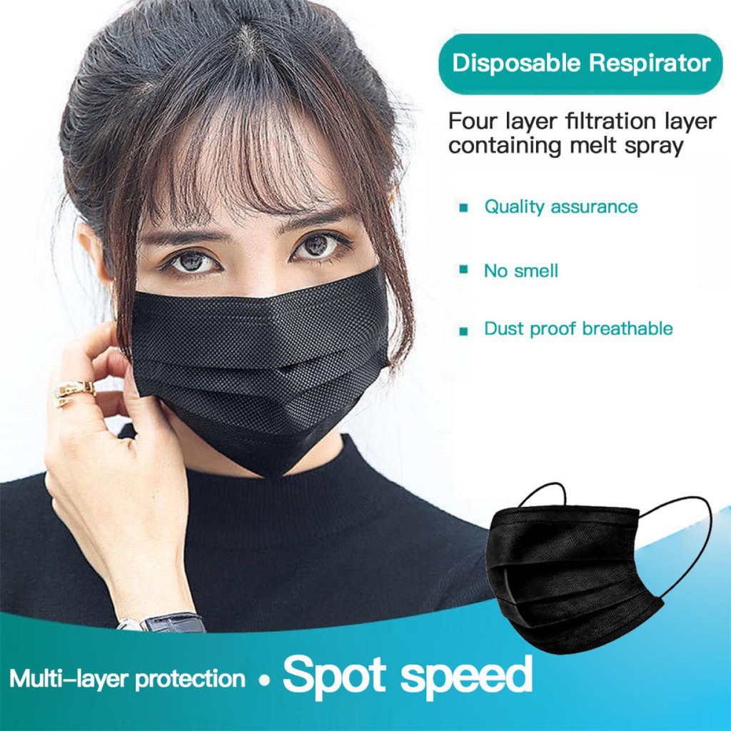 AFM Masker Hitam Face Mask Surgical 3ply Excellent Quality black mask