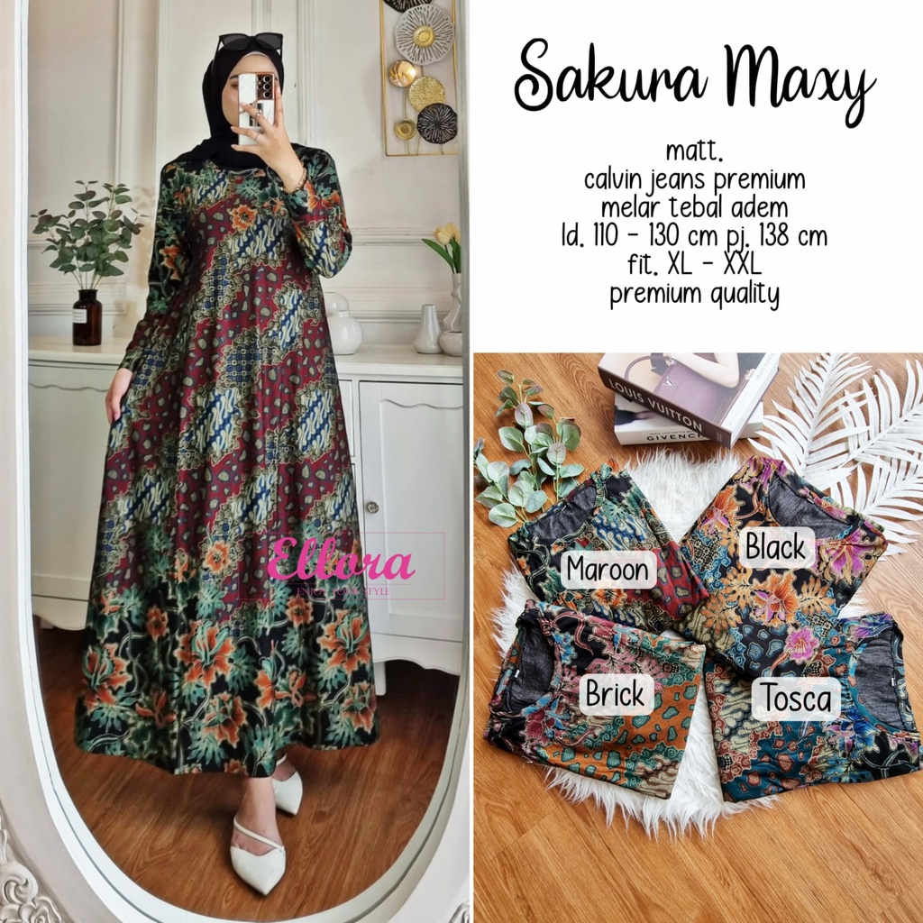 Sakura Maxy dress/Maxi Dress/Gamis/Baju Muslim