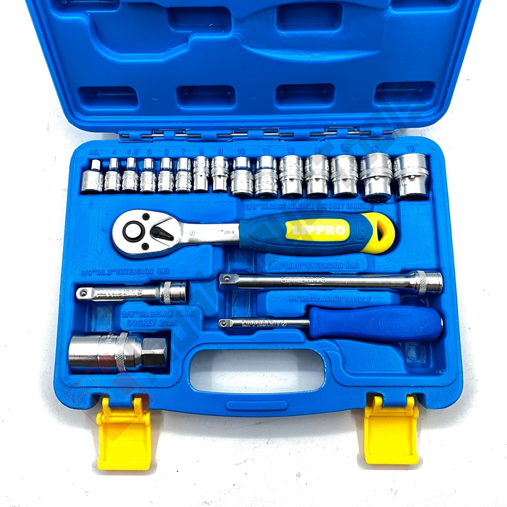 LIPPRO 1180M Kunci Sok Set 21 Pcs BOX PVC 6 PT - Socket Sock Shock Set