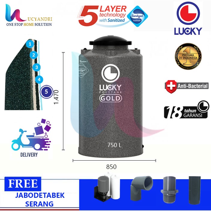 Tangki Air  LGAB  750 LUCKY GOLD ANTI BACTERIAL/ Toren Air / Tandon Air