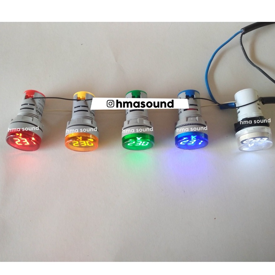 Lampu Pilot plus Volt Meter Panel Listrik