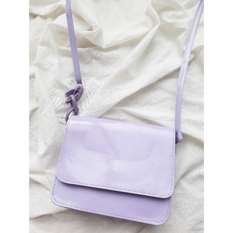 (NEW) Korean Lilac Sling Bag/Tas Selempang Model Korea Warna Ungu Muda