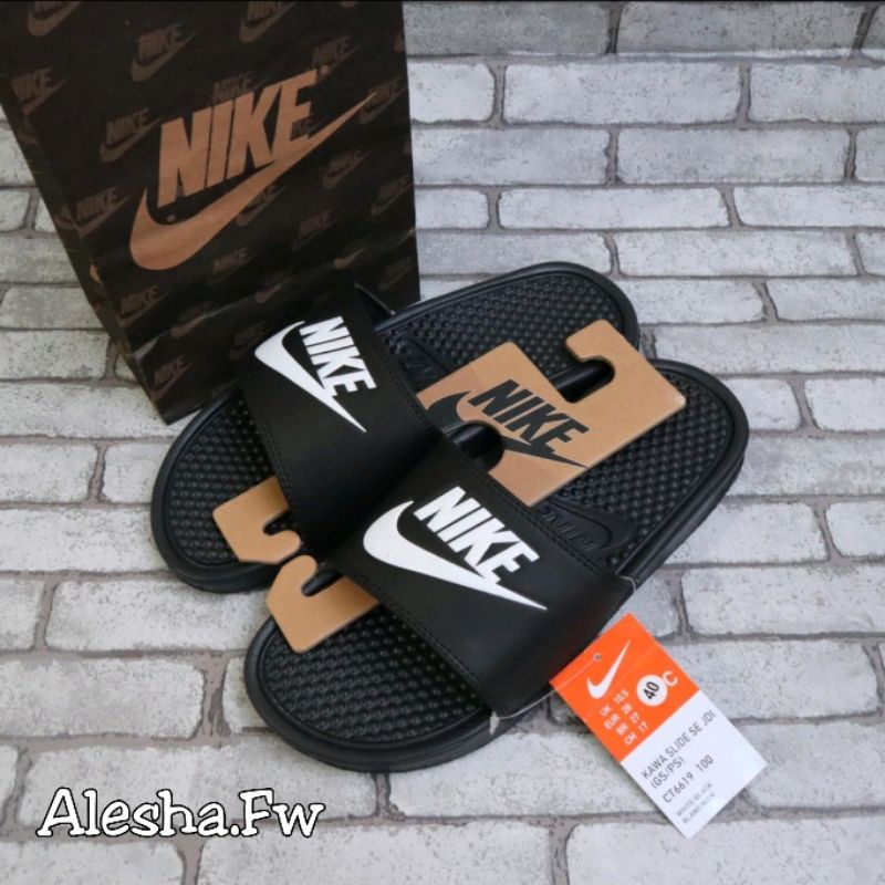 Sandal Slide Nike Bennasi White / Sendal Slop Nike Bennasi Putih Hight Quality