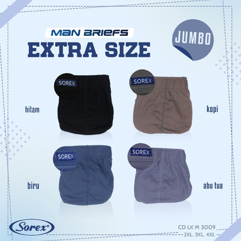 Sorex Man brief LK M3009 celana dalam laki-laki jumbo extra size  2XL,3XL,4XL harga perbiji