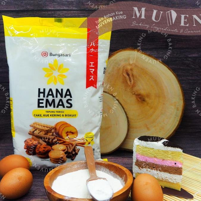 

TEPUNG TERIGU BUNGASARI HANA EMAS 1 Kg PREMIUM / PROTEIN RENDAH