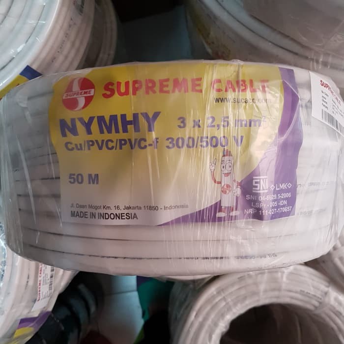supreme kabel listrik kawat tembaga serabut nymhy 3x2 5 mm per meter