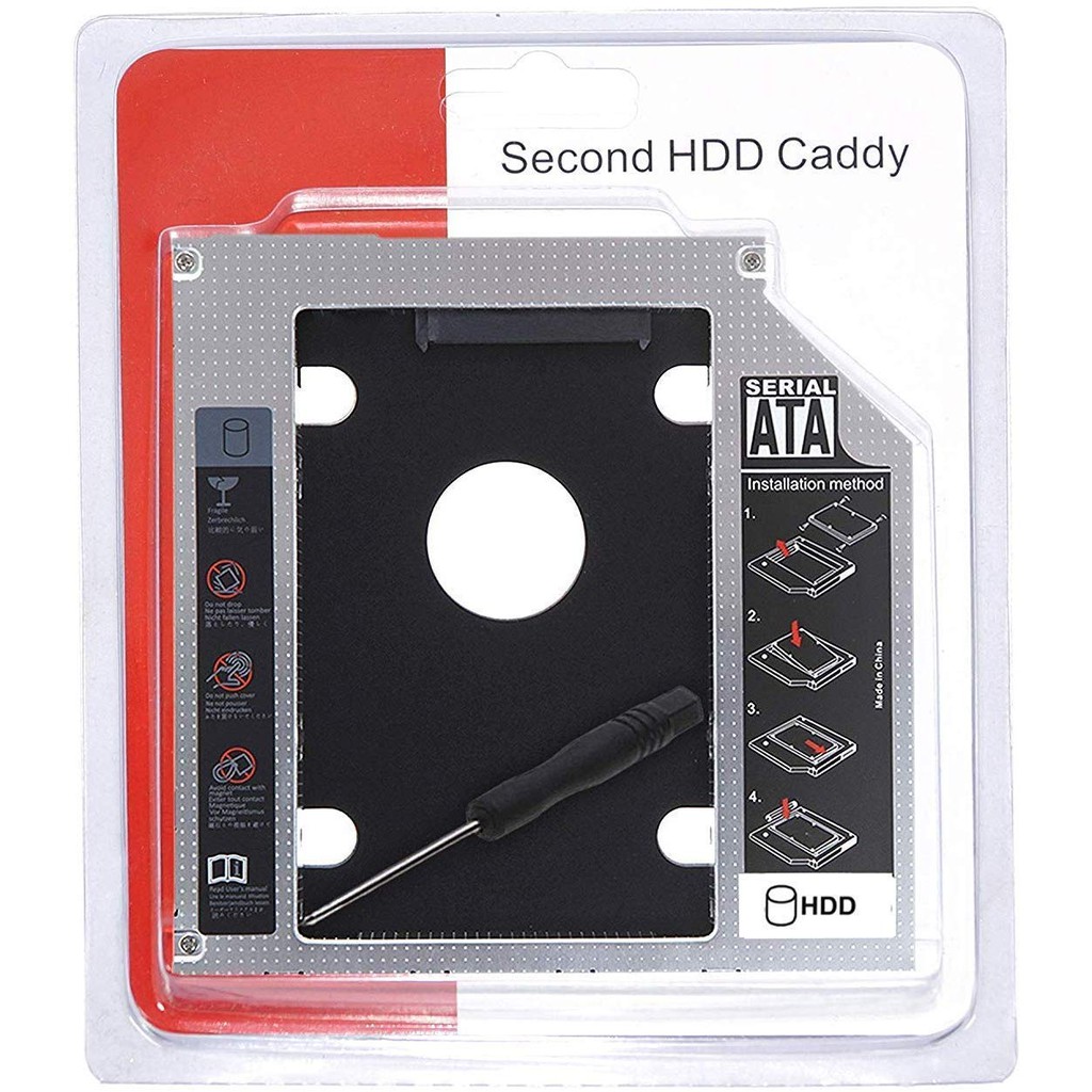 SSD HDD Caddy 9.5 mm Slim SATA DVD Slot Hardisk / HDD Caddy Slim