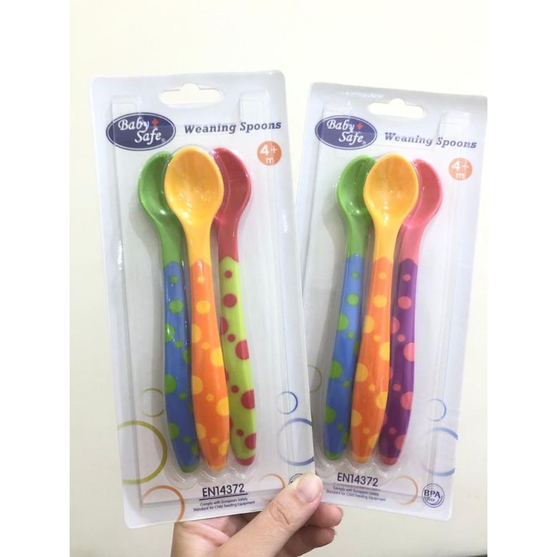 Baby Safe Weaning Spoon 1 set isi 3 BS351 sendok makan bayi