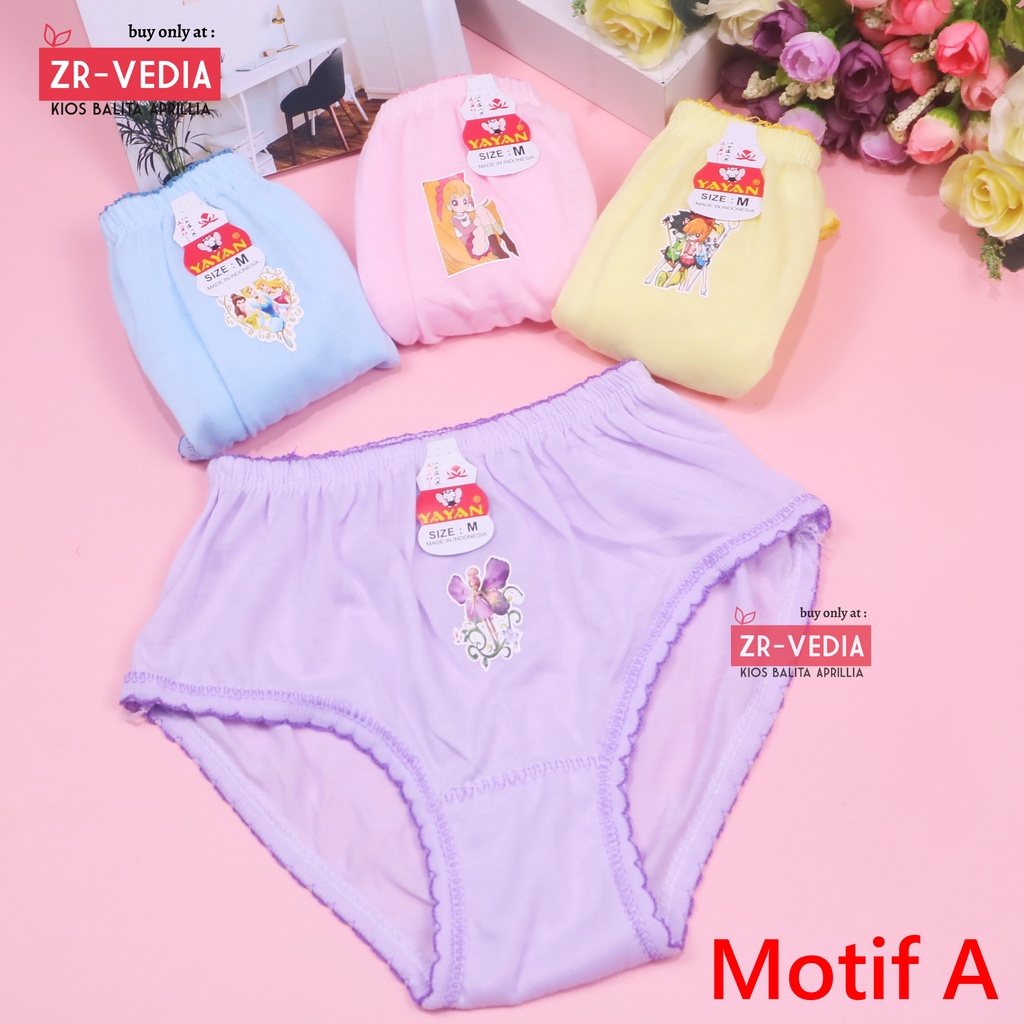 (SATUAN) Celana Dalam Anak Perempuan uk 1-7 Tahun / Pakaian Dalam Balita Anak Cewek Bahan Katun Polos Motif