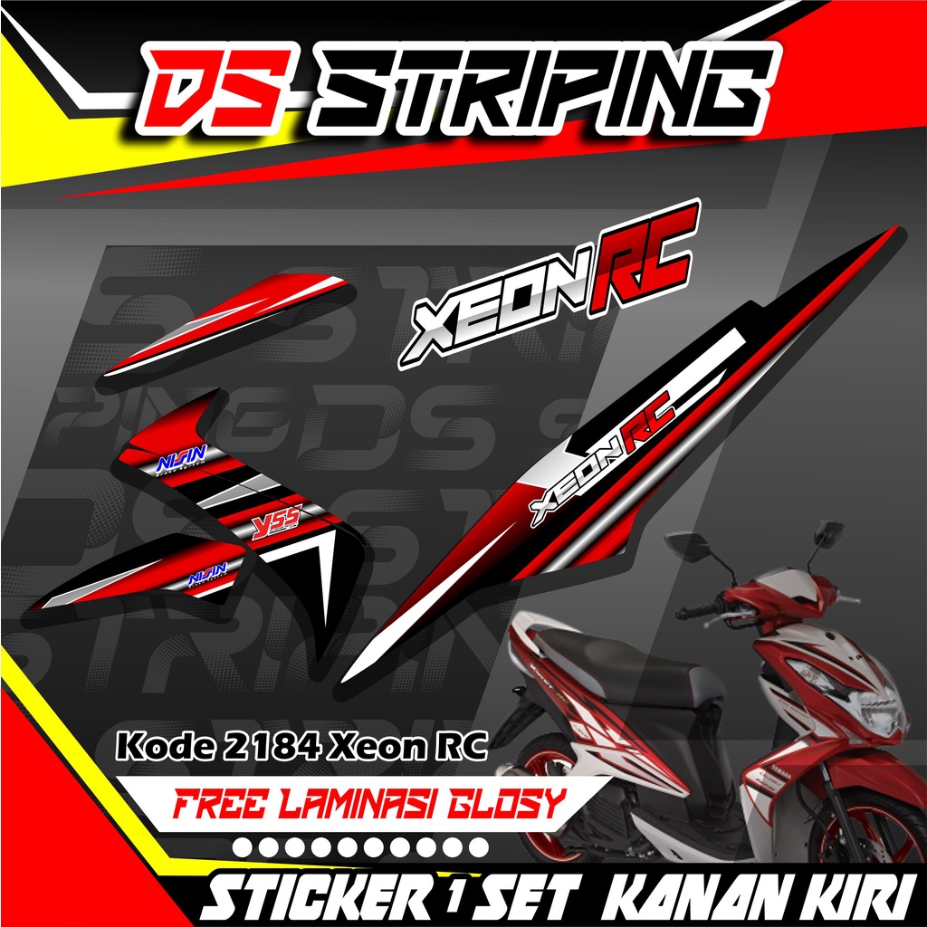 2184 Sticker Striping Motor XEON RC KARBU Variasi List Simpel Keren