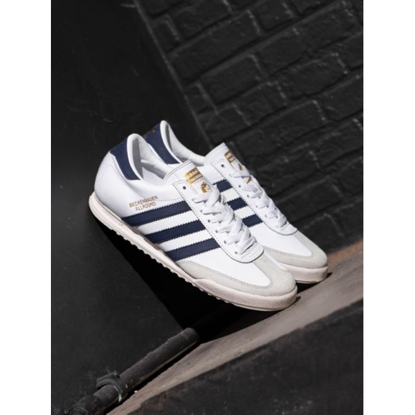 Adidas Beckenbauer White Navy Original Indonesia 100% Bnwb, Sepatu Running Pria / Sepatu Olah raga Pria