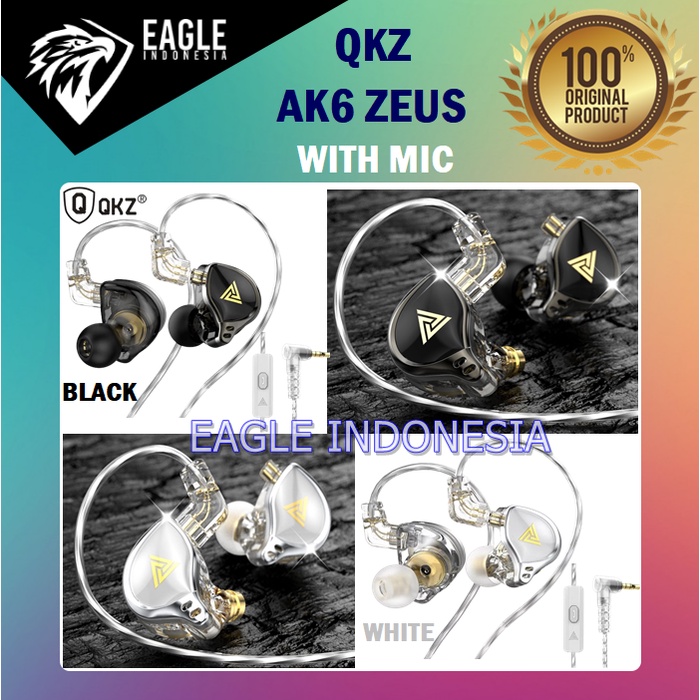 QKZ AK6 Zeus HiFi Headphones Wired Earphones WITH MIC