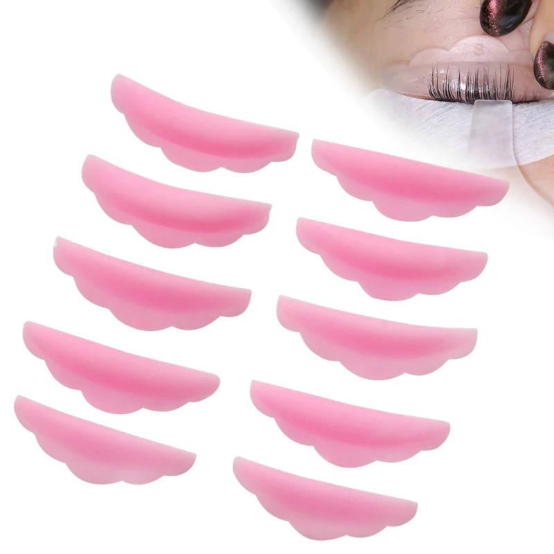 [ 5 Pairs / Set Pink White Eyelash Silicone Pads ][ Women Lashes Makeup Tools ] [ Reusable Eyelash Extension Protect Pad ]