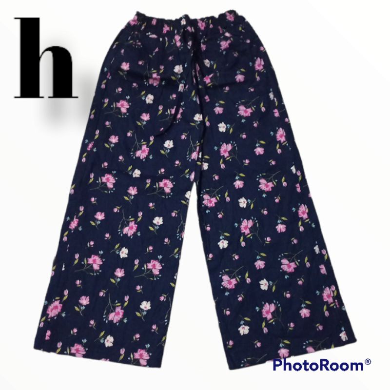 CELANA KULOT PANJANG DEWASA WANITA BAHAN KATUN STREACH MOTIF SANTAI MURAH-h