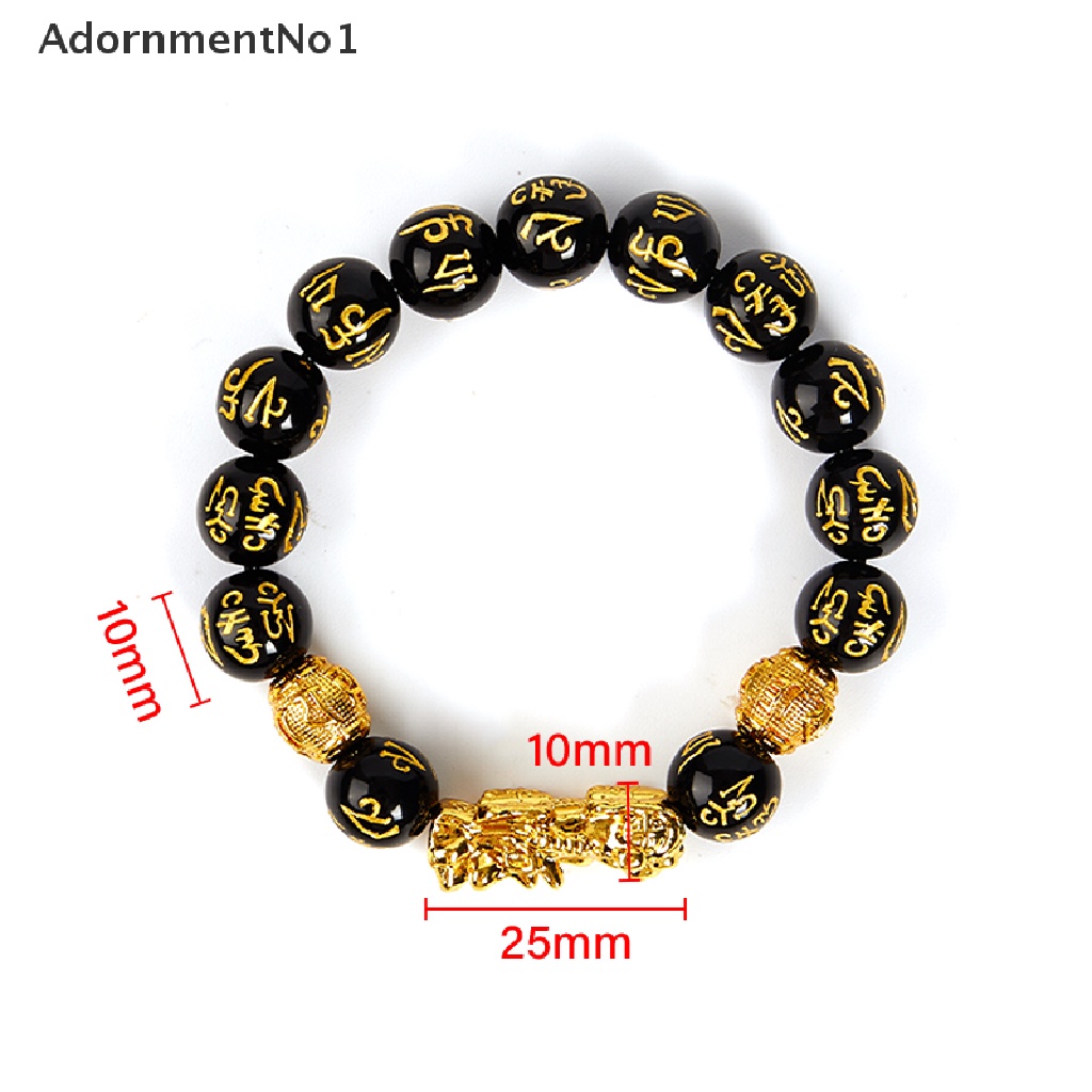 (AdornmentNo1) Gelang Tangan Batu Obsidian Warna Hitam / Emas Untuk Unisex / Pria / Wanita