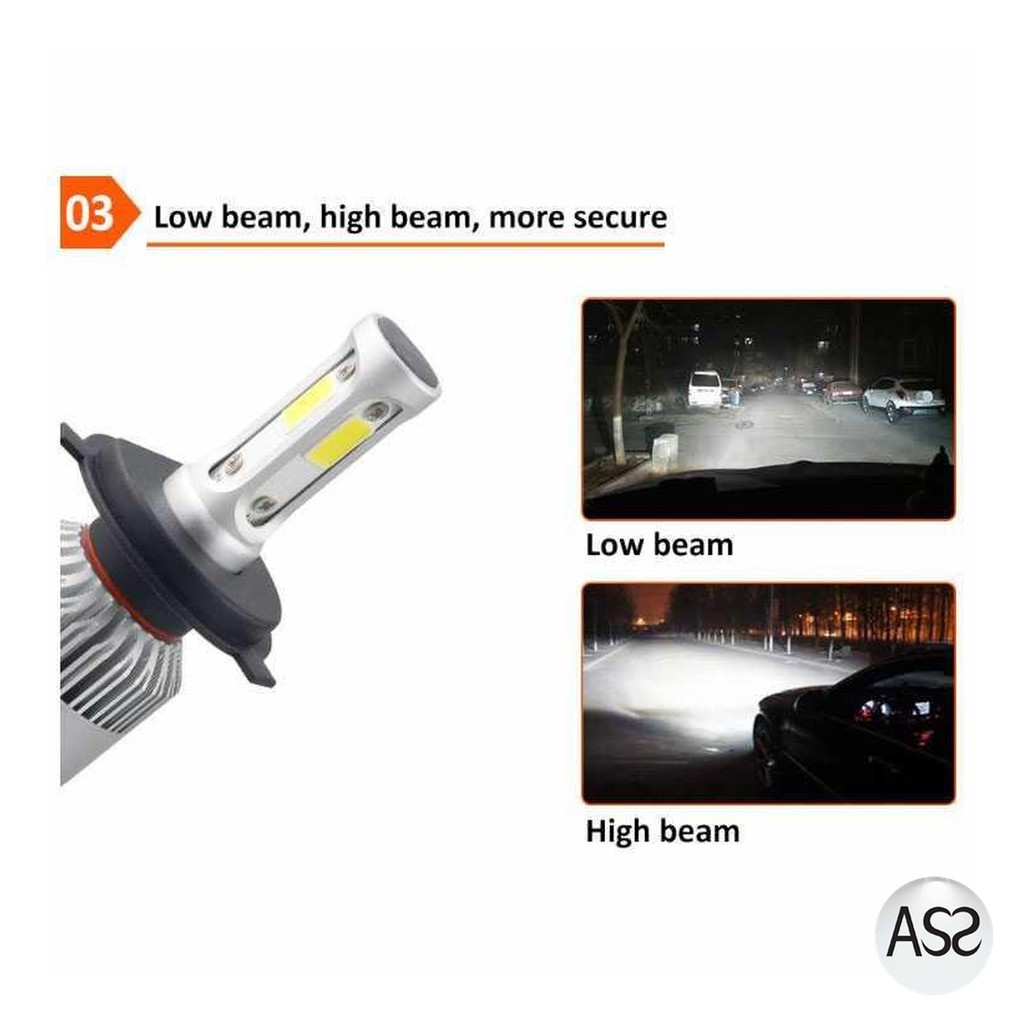 ASS Shop - TaffLED Lampu Mobil LED COB Headlight 8000LM S2 Chip 2 PCS - S2