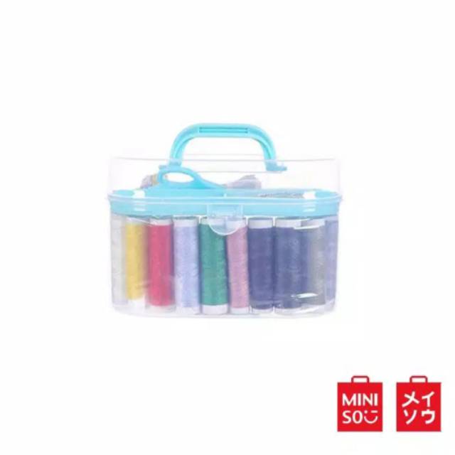 MINISO SEWING BOX 10 WARNA BENANG/SET ALAT JAHIT