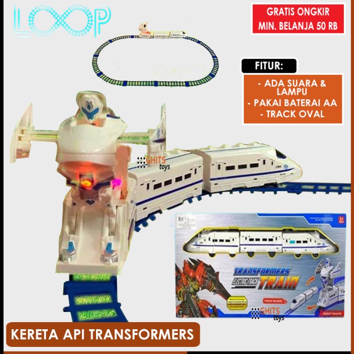 Kereta Api Mainan Anak Laki Laki LOOP TRANSFORMERS Rel Set Trek Keren - Tanpa Baterai
