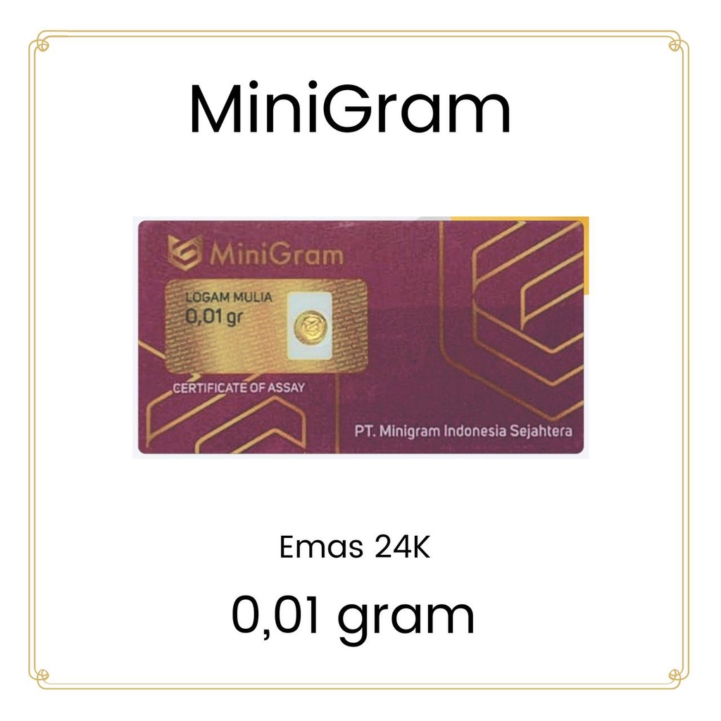 Emas Mini 0,01 gram Emas 24 Karat Minigram