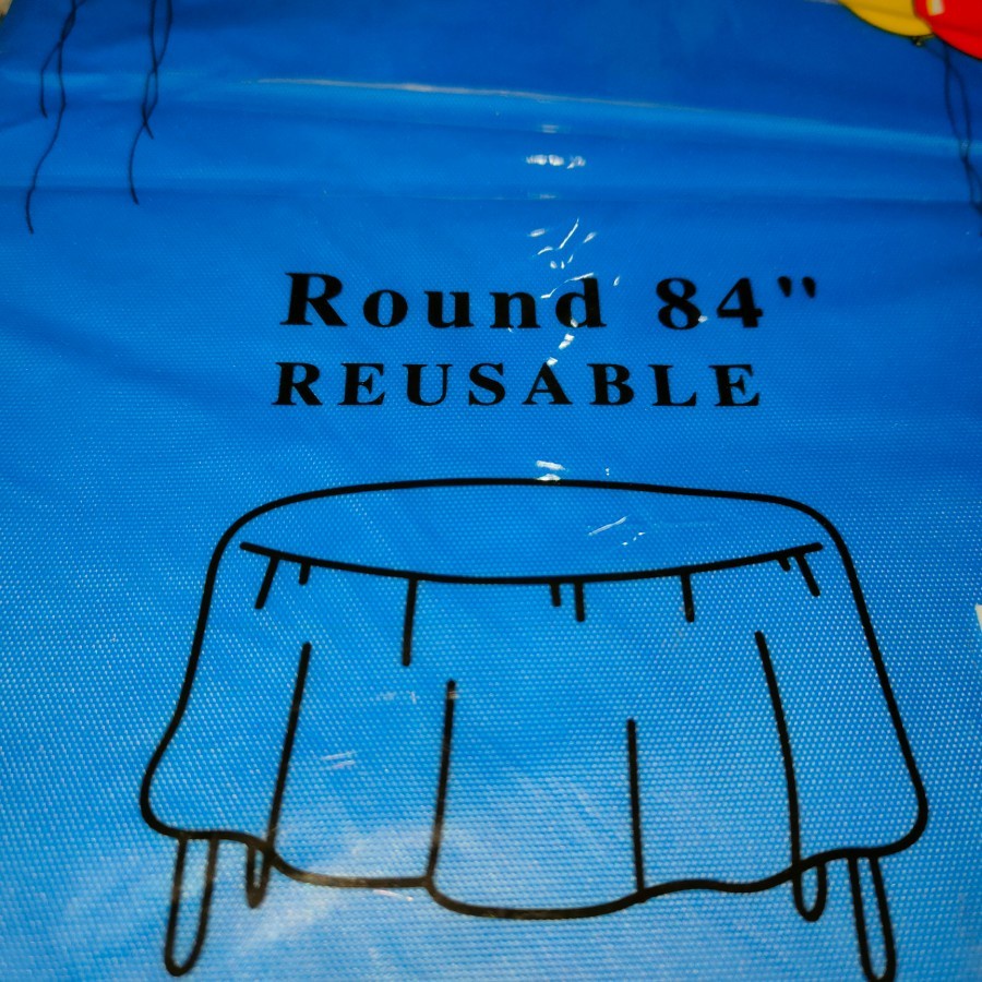 REUSABLE HEAVY DUTY TABLE COVER TAPLAK MEJA PLASTIK BUNDAR BULAT ROUND