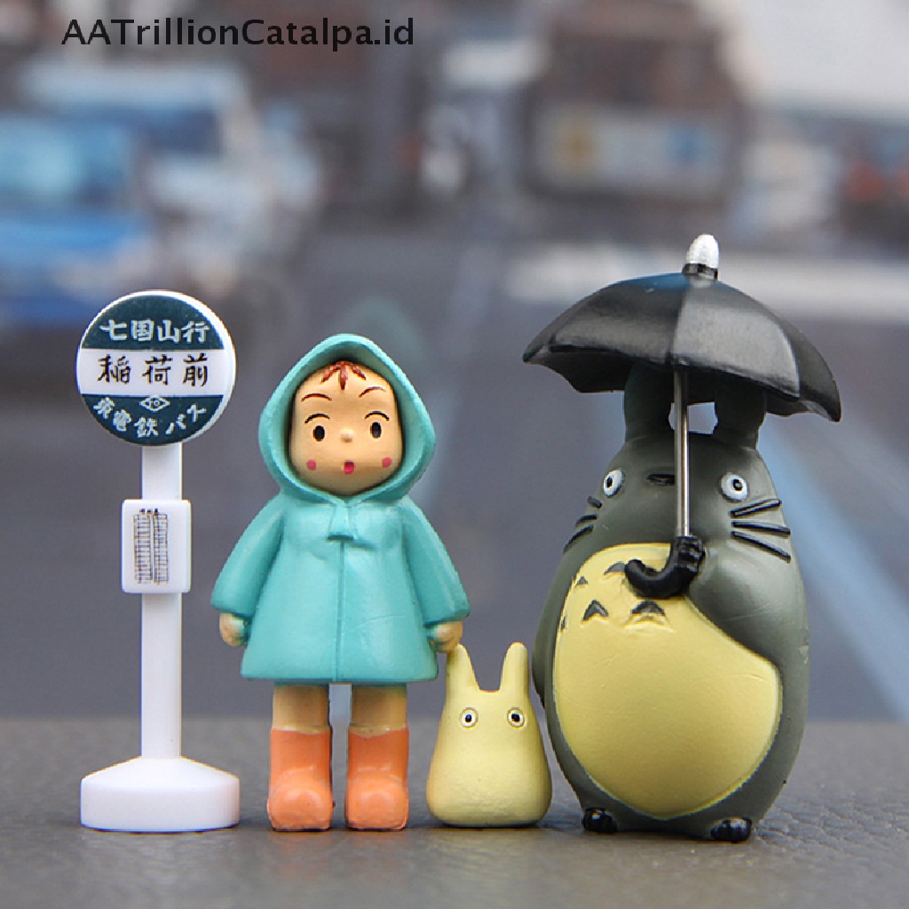 Aatrillioncatalpa 4pcs / lot Mainan Action Figure Anime My Neighbor Totoro Hayao Miyazaki Ukuran 3-5cm