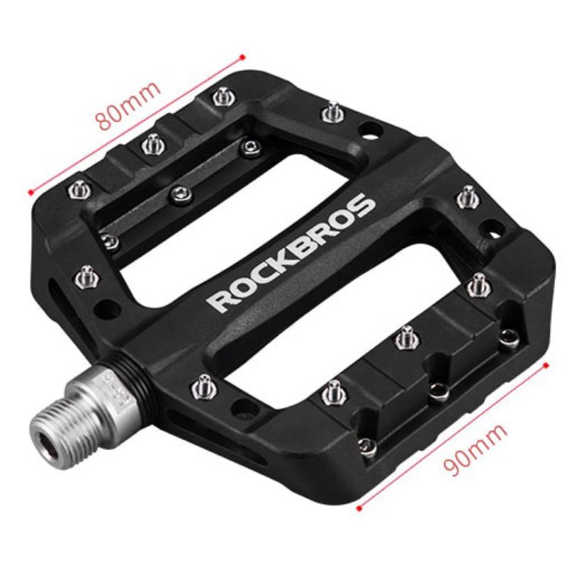 Rockbros Pedal Sepeda MTB Mountain Aluminium Alloy Non Slip - JT201 - Black