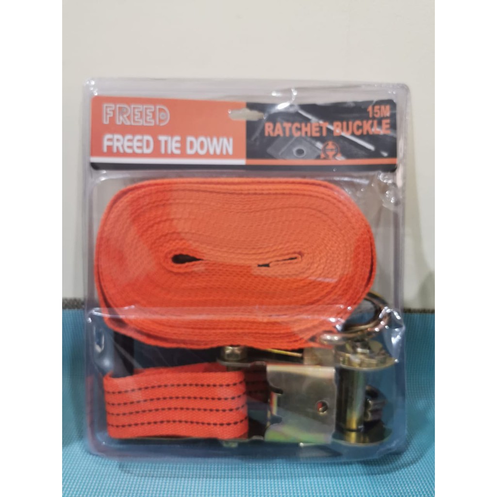 Tali Bagasi 15m FREED Ratchet Tie Down Buckle 15 Meter ikat Gesper