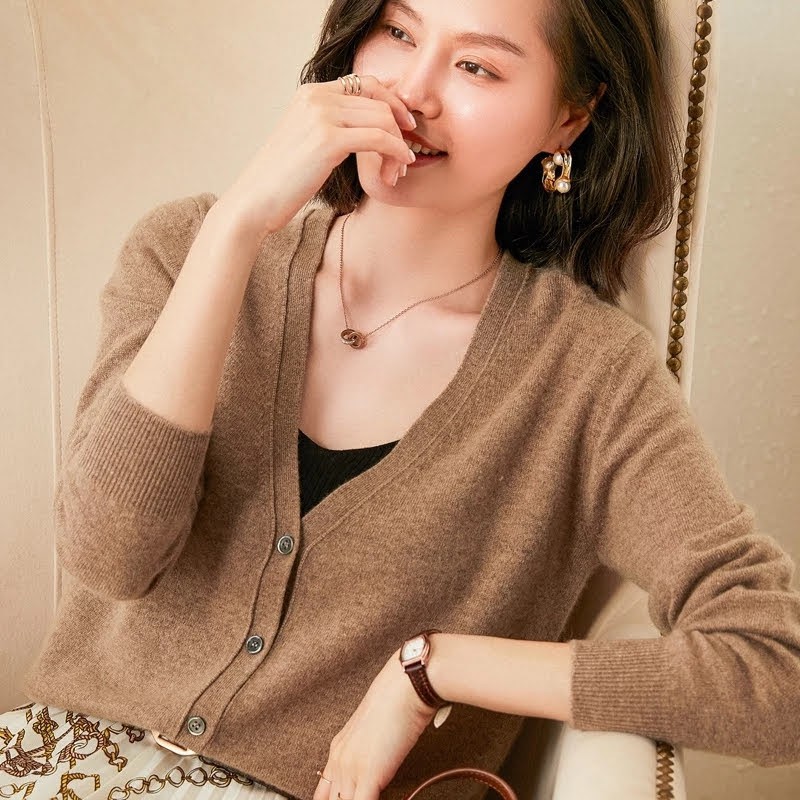 Cardigan Rajut Wanita Oversize XL – 2XL Reike / Female Big Kardi Knit VNeck-Mocca Oversize