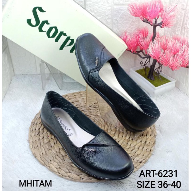 SEPATU WEDGES KULIT ASLI WANITA SCORPION 6231