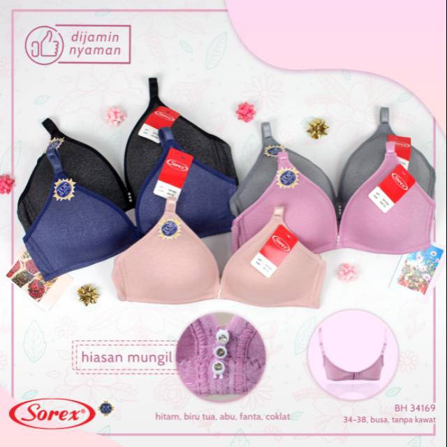 babybear Bra BH Sorex 34169, 17024 Tanpa Kawat Busa Tipis