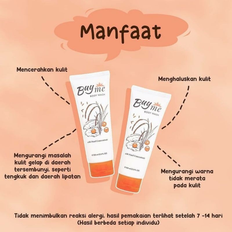 BUYME BUY ME BODY WASH SABUN MEMUTIHKAN MENCERAHKAN KULIT BADAN &amp; TUBUH BPOM