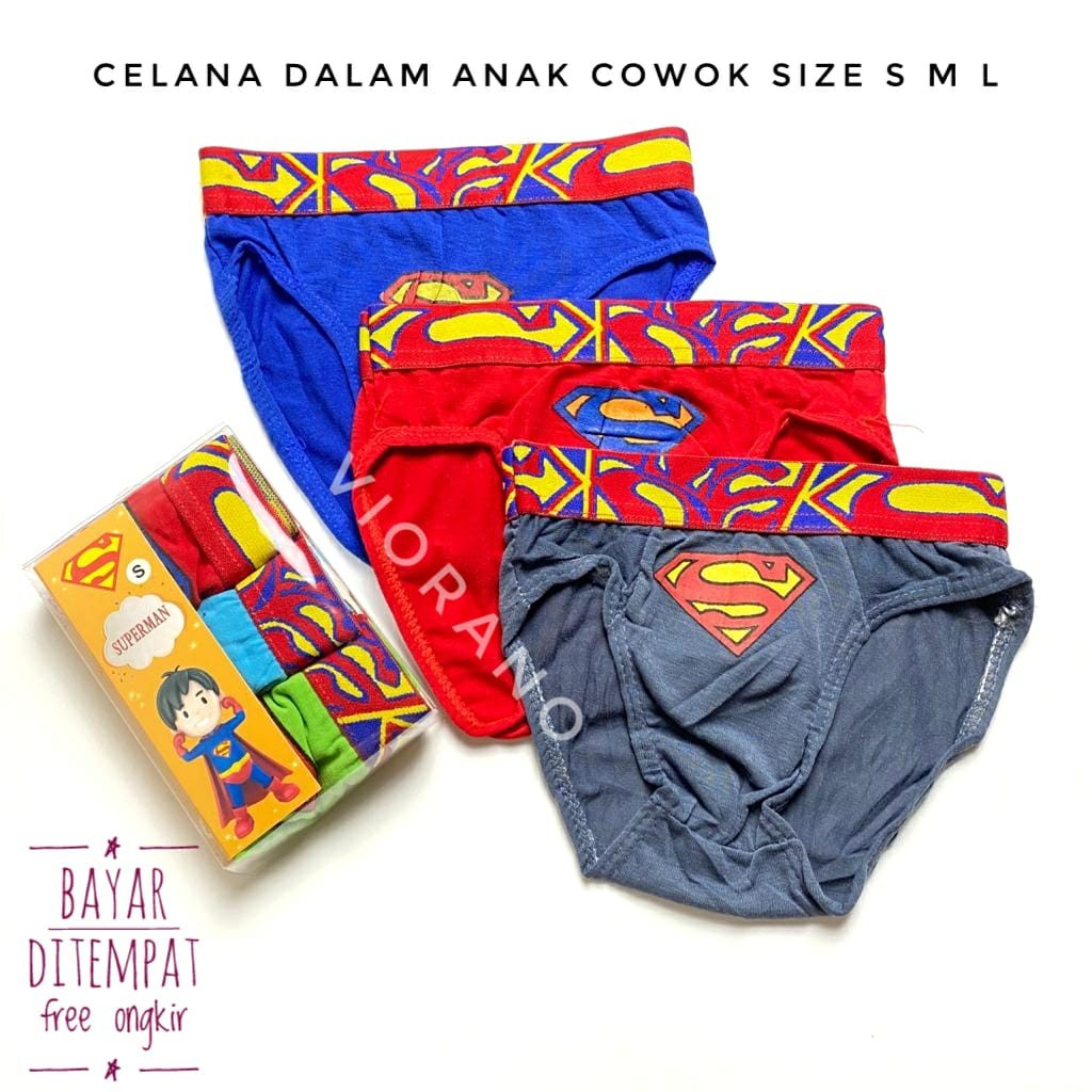 Cd Anak Laki-laki Isi 3pcs Size S M L Celana Dalam Anak Pria Pakaian Dalam Anak Murah