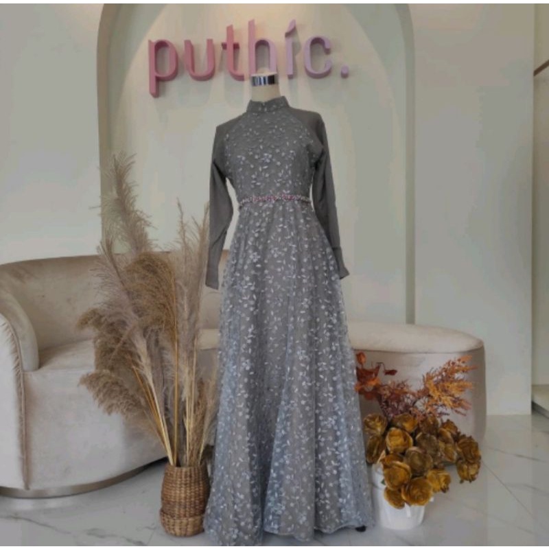 Gaun puthic Rona Jelita warna mauve ukuran XL