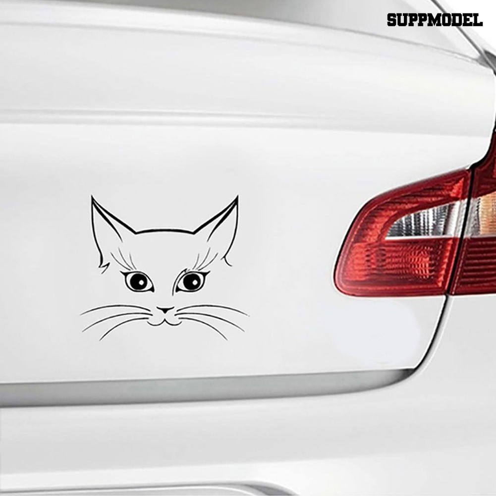 Supmodel Stiker Reflektif Motif Kepala Kucing Lucu Untuk Dekorasi Body / Jendela Mobil