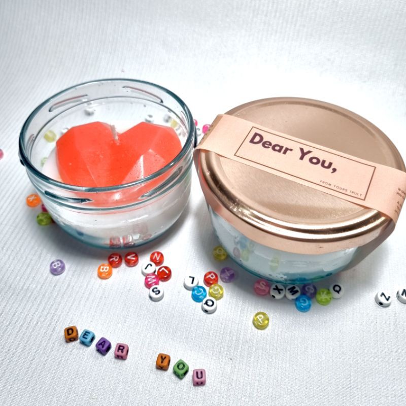 Dear You Candle / Lilin Aroma Terapi / candle text / Lilin Custom