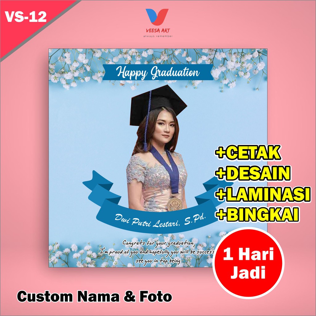 Kado Wisuda Cowok Pria Kampus Perawat Pelayaran Custom desain Foto Hadiah Ulangtahun walldecor Ultah Hadiah Pernikahan Murah Aesthetic Estetik Cewek Unik Custom Foto Nama Gift Graduation Souvenir