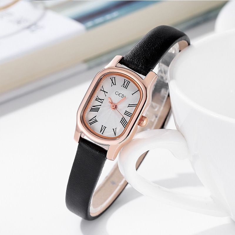 PA Jam Tangan Quartz Strap PU Analog Casual Gaya Retro Wanita Persegi Watch Korean Fashion Persegi Kecil RM039