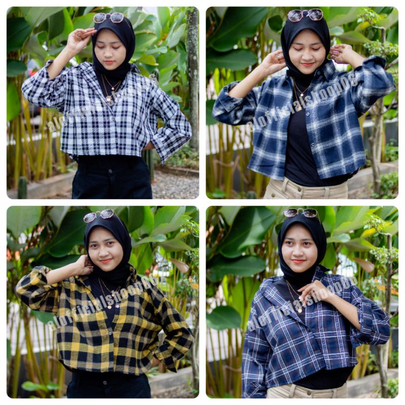 CROP TOP FLANEL / KEMEJA FLANEL WANITA / KEMEJA CROP / KEMEJA WANITA TERBARU-2