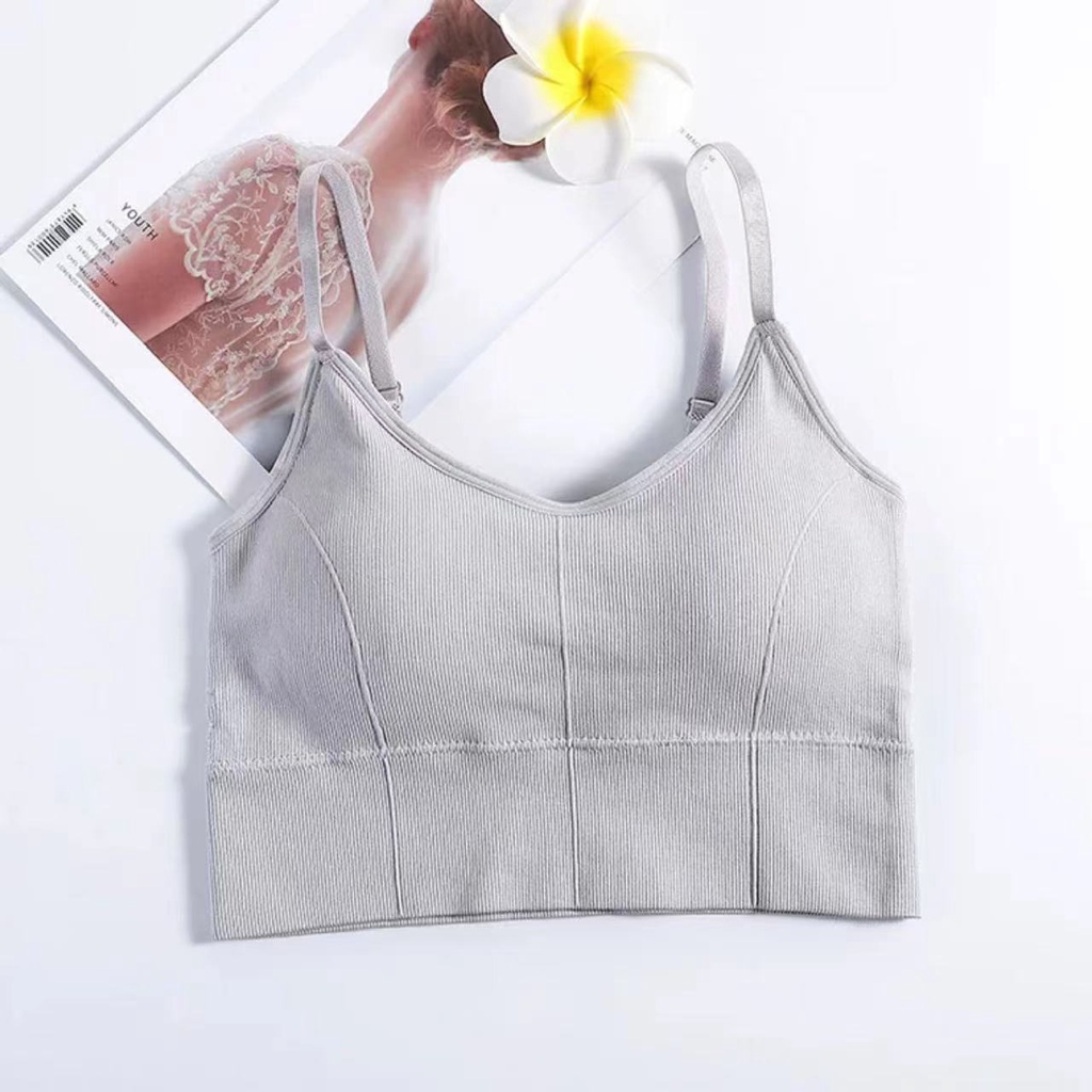 Sayishop Pakaian Dalam Wanita Bra Polos Yoga Bra Push Up Tanpa Kawat Sport Bra-6