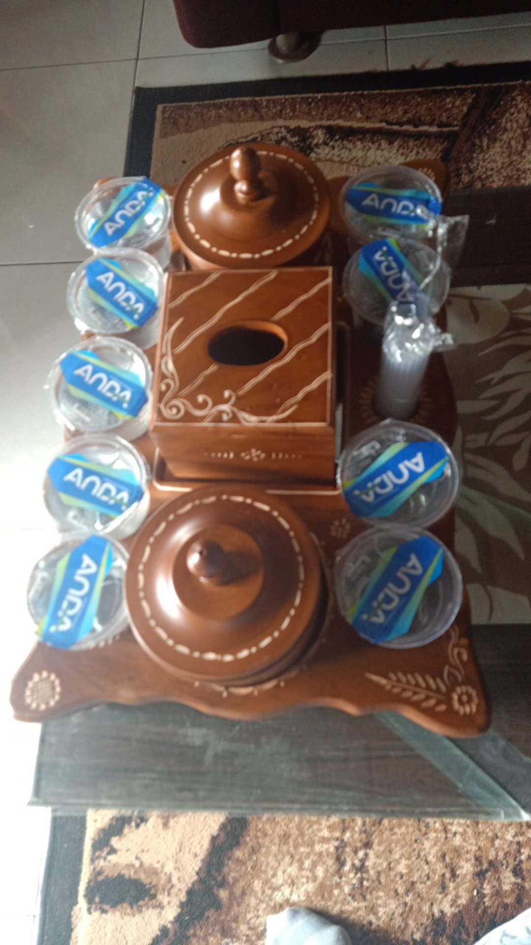 Set Tempat Aqua Toples Dan Box Tisu