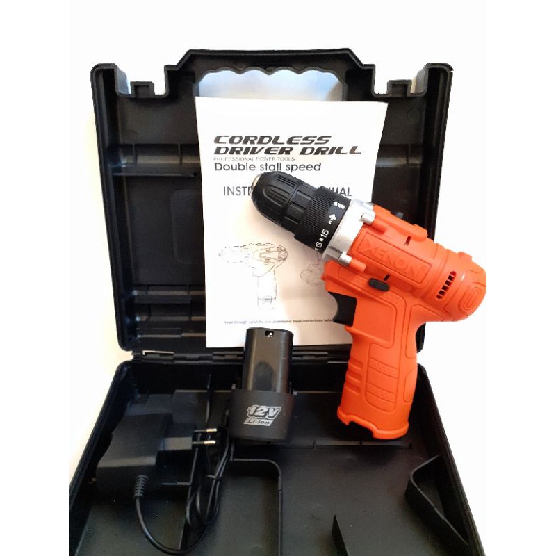 XENON Mesin Bor Cordless 12 V Cordless Xenon Drill Bor Charger CDD 500E 12 V 1 Baterai